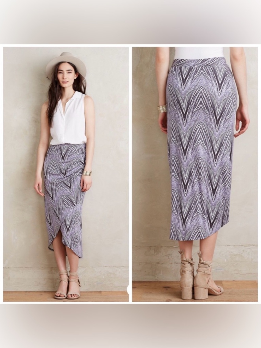 Anthropologie Maeve Monetta Midi Skirt in Purple